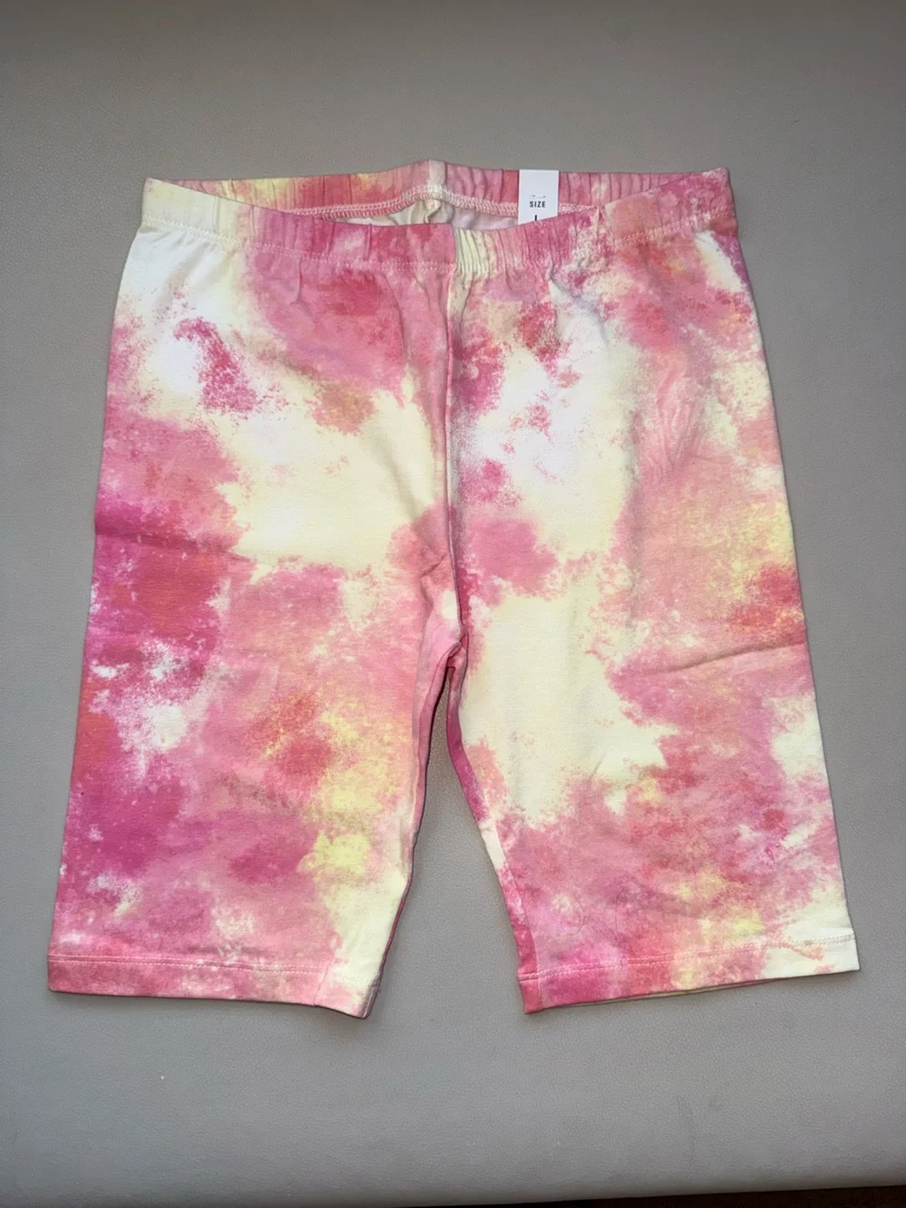 The Children's Place Pink and Cream Tie-Dye Bike Shorts